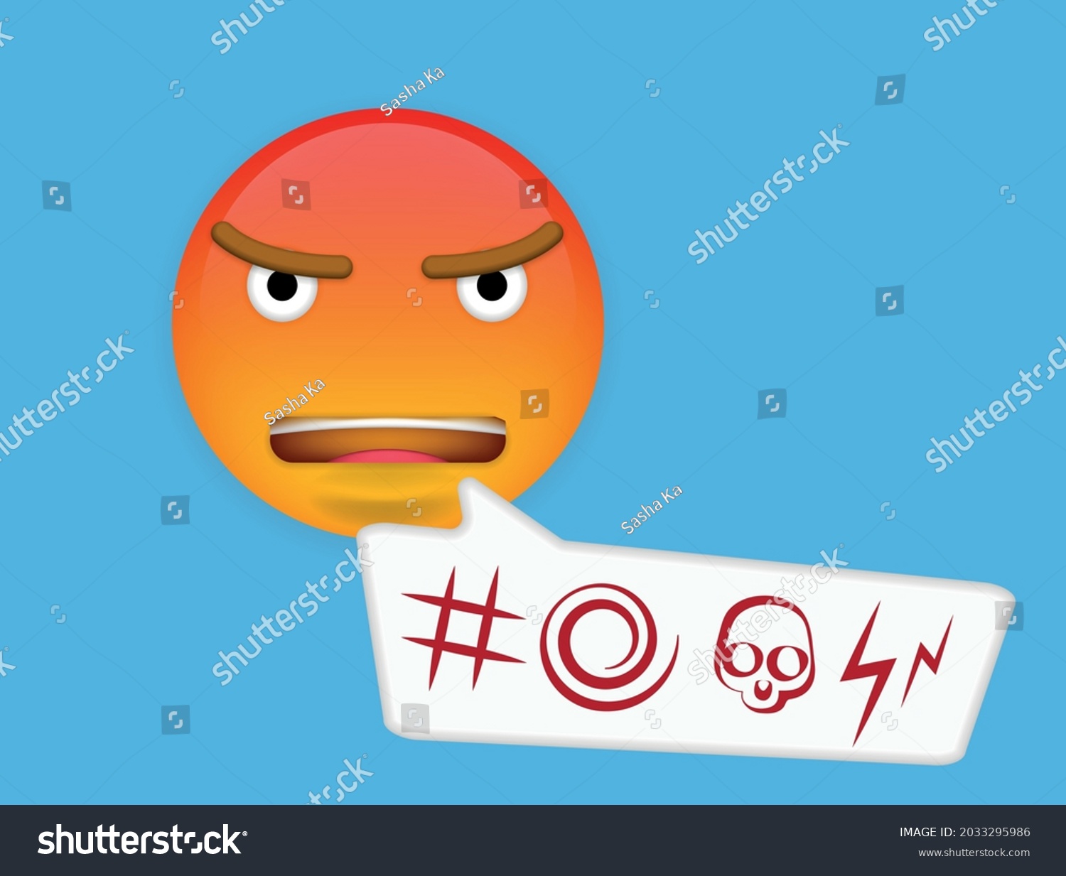 Angry Emoji Curse Emoticon Swear Word Stock Vector Royalty Free 2033295986 Shutterstock