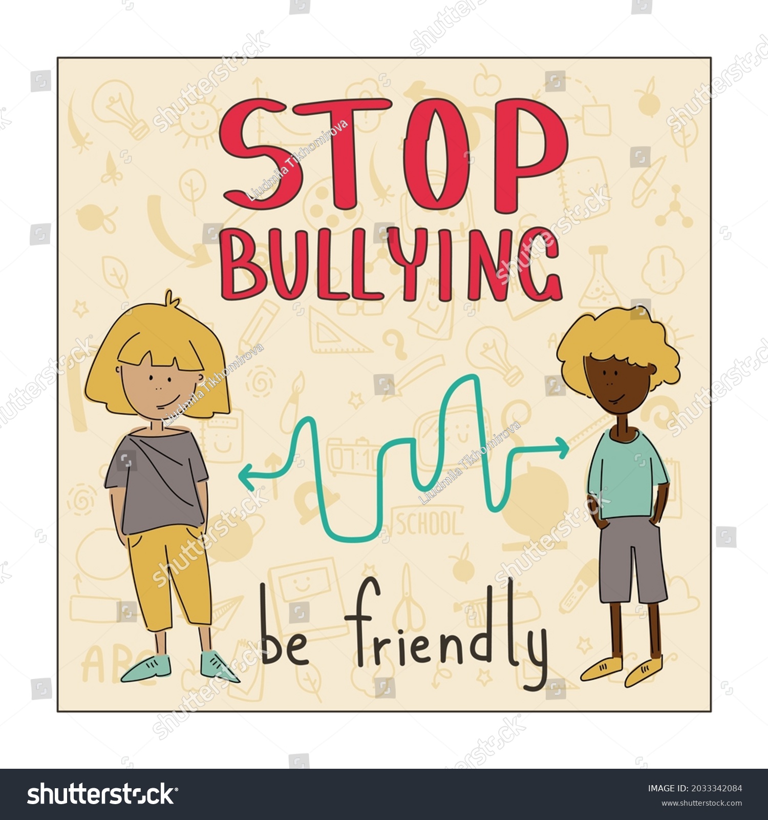 Stop Bullying School Posters Bullying Types Stock Vector (Royalty Free ...