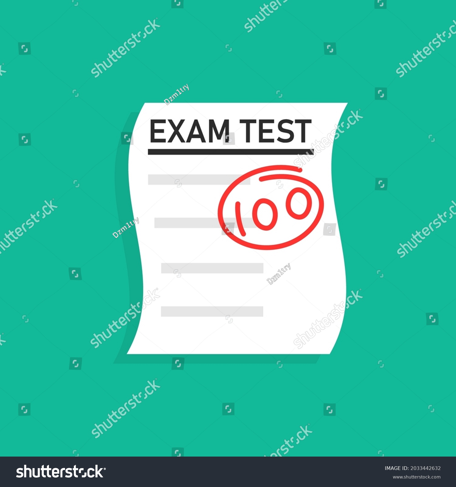 100 On Exam Test Icon Clipart Stock Vector (royalty Free) 2033442632 