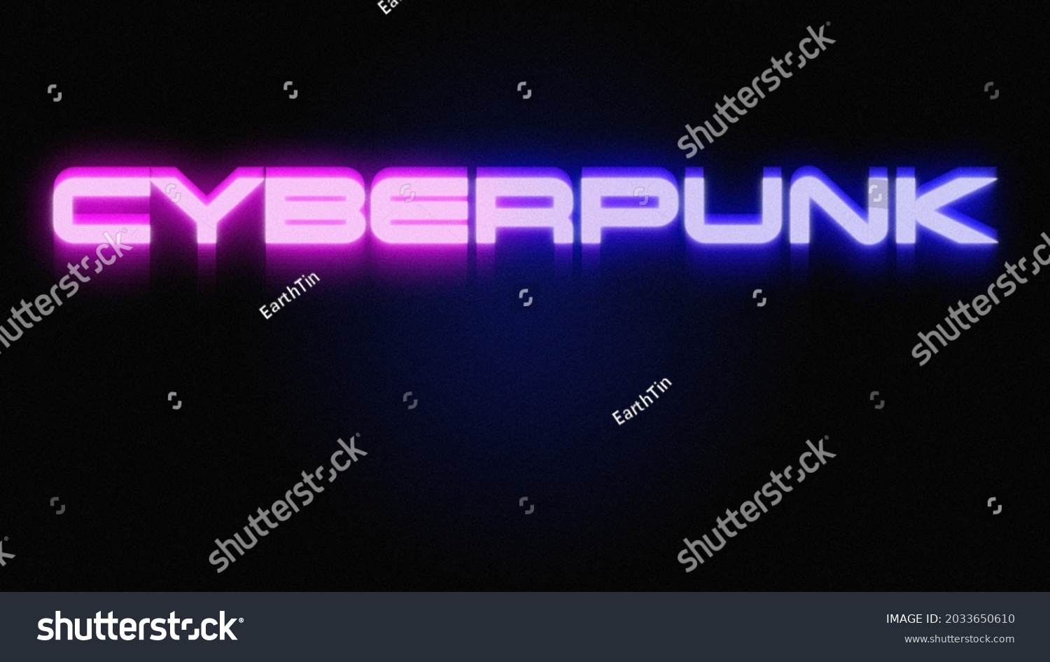 Neon Glow Cyberpunk Word Technology Background Stock Illustration ...