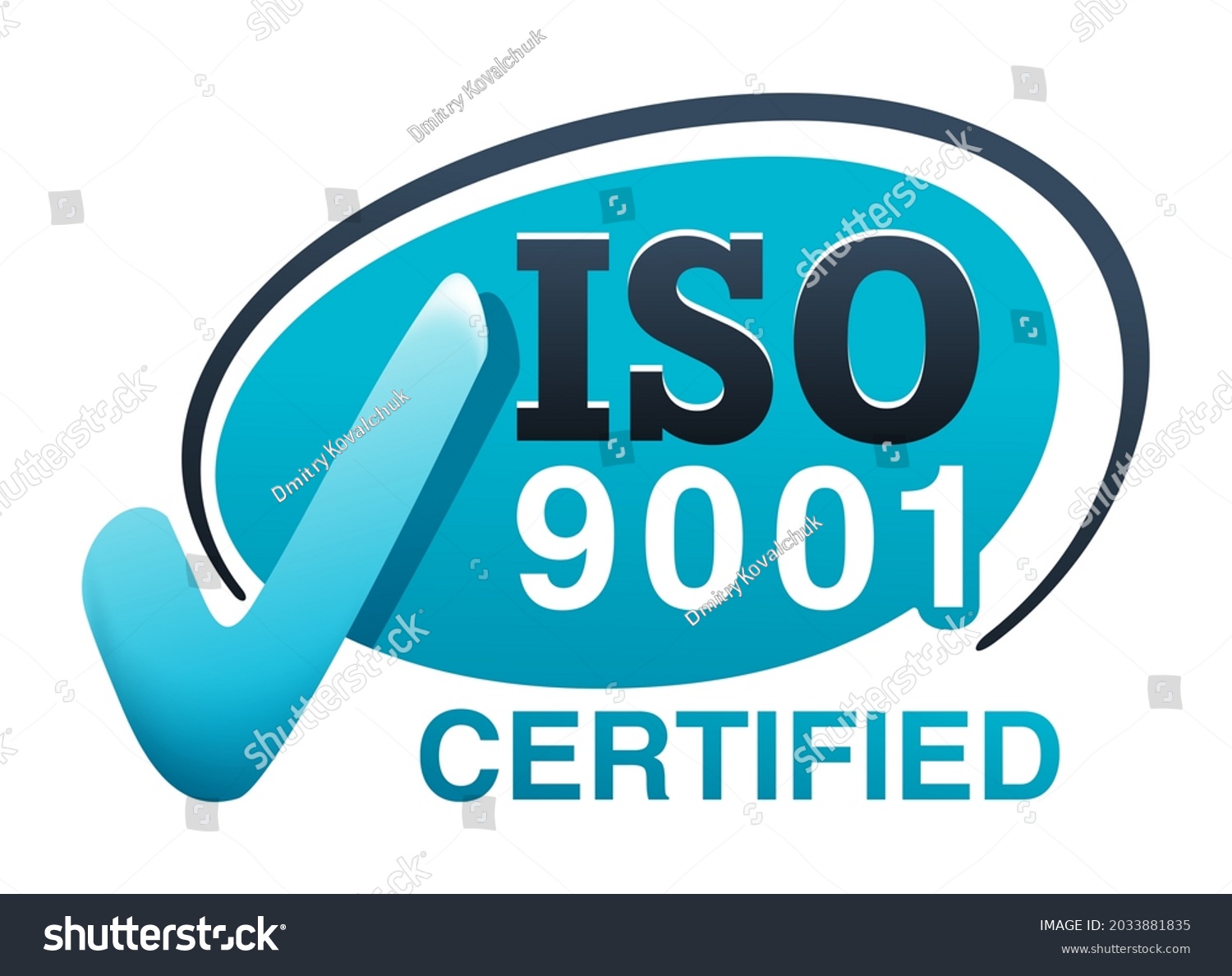 Iso 9001 Certified Badge 3d Style Stock Vector (royalty Free 