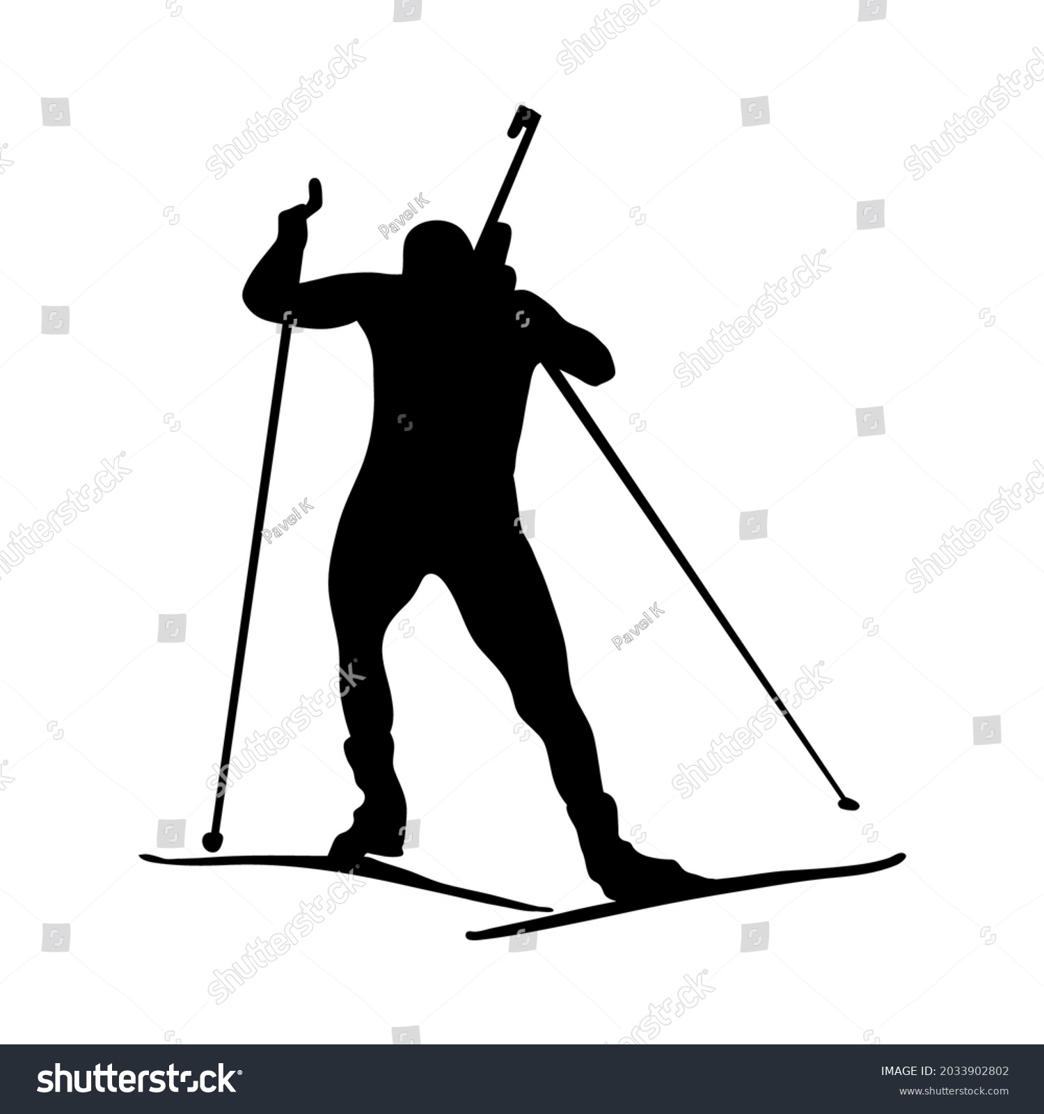 Biathlon Silhouette High Detailed Smooth Black Stock Vector (Royalty ...