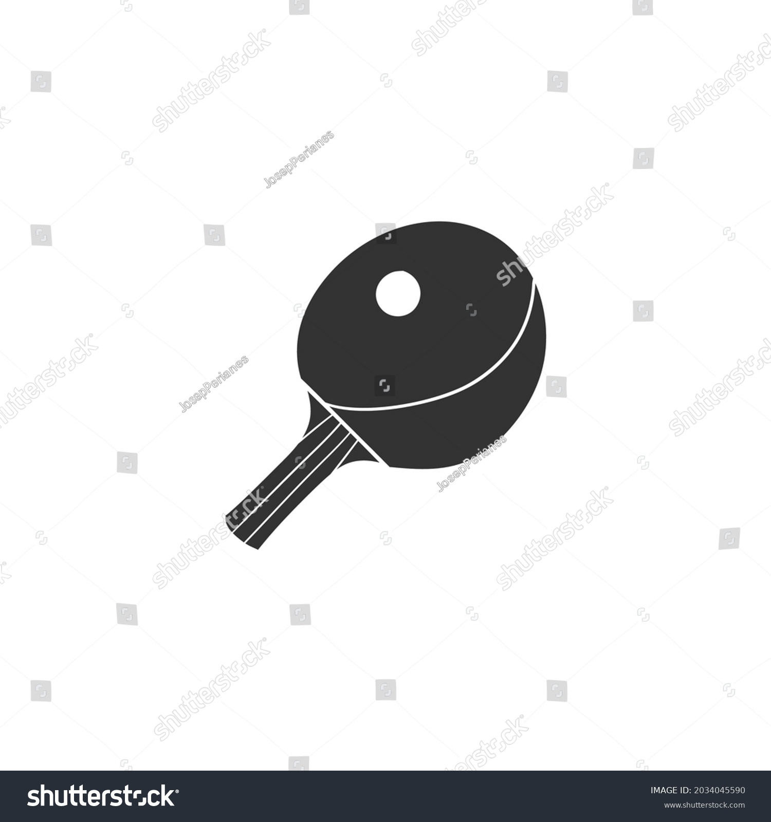 Ping Pong Icon Silhouette Illustration Tennis Stock Vector (Royalty ...