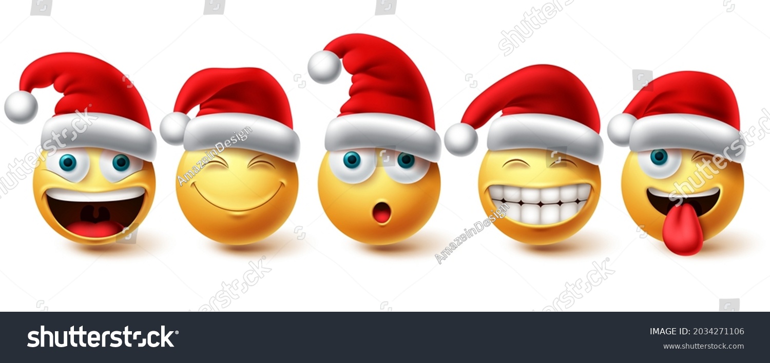 Christmas Emoji Vector Set Emojis Xmas Stock Vector (Royalty Free ...