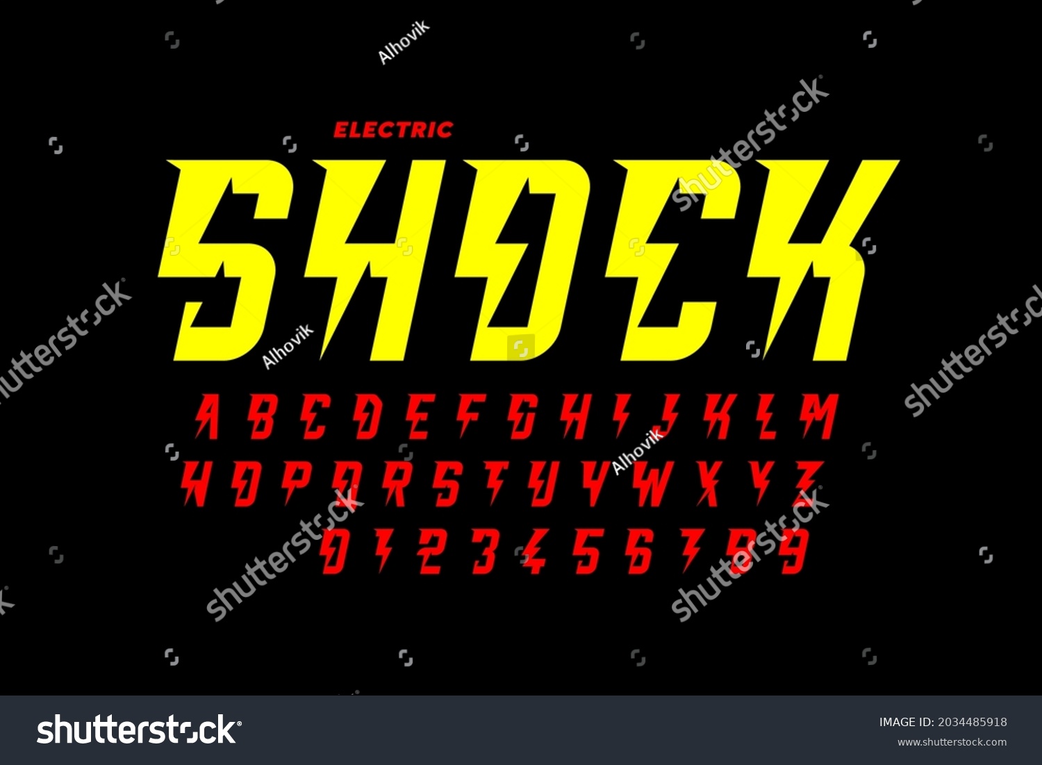 Electric Shock Style Font Design Alphabet Stock Vector (Royalty Free ...