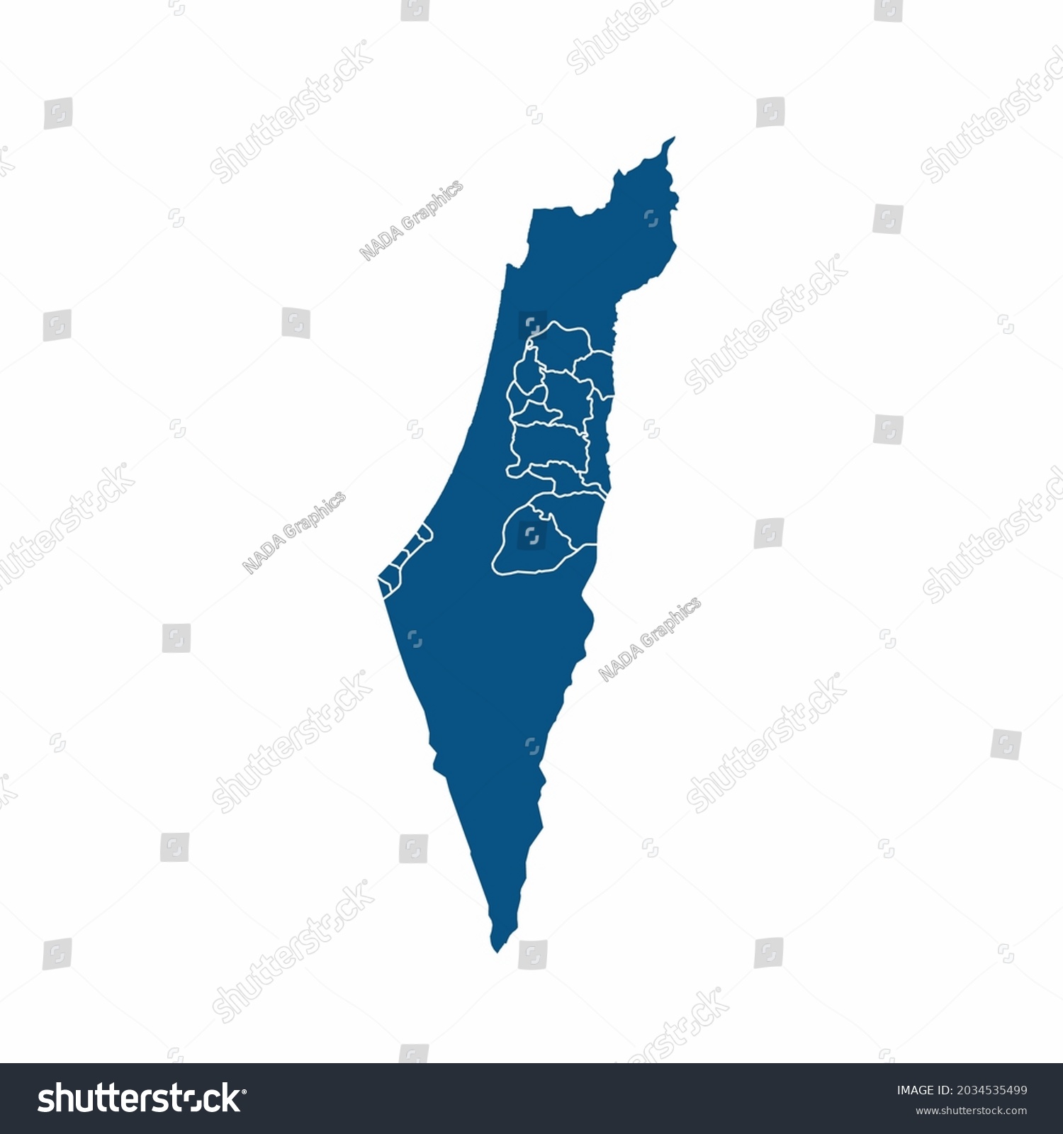 Palestine Map High Detailed On White Stock Vector (Royalty Free ...