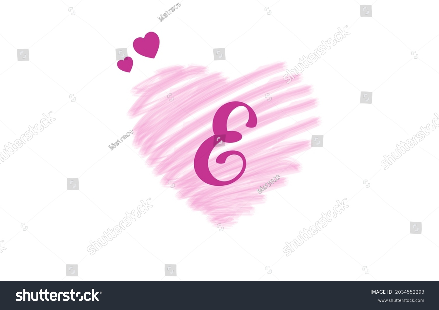 Initial E Logo Pink Heart Icon Stock Vector (Royalty Free) 2034552293 ...