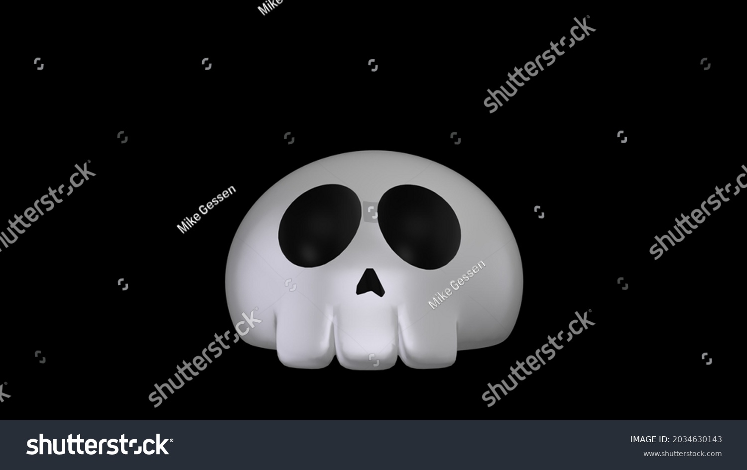 4k Cartoon Skull 3d Halloween Image Stock Illustration 2034630143 ...