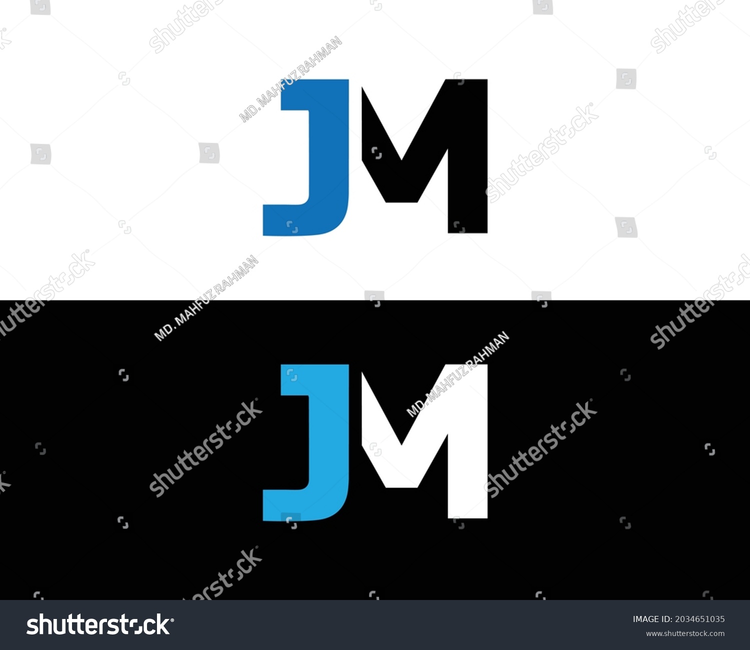 Jm Letter Initial Logo Design Template Stock Vector (Royalty Free ...