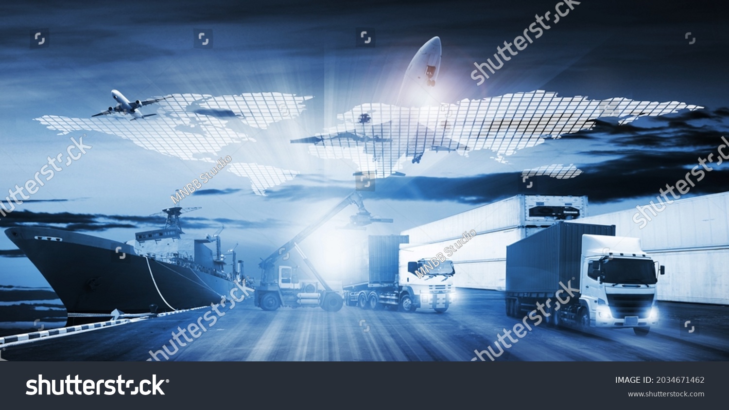 World Logistics There World Map Logistic Stock Photo 2034671462 