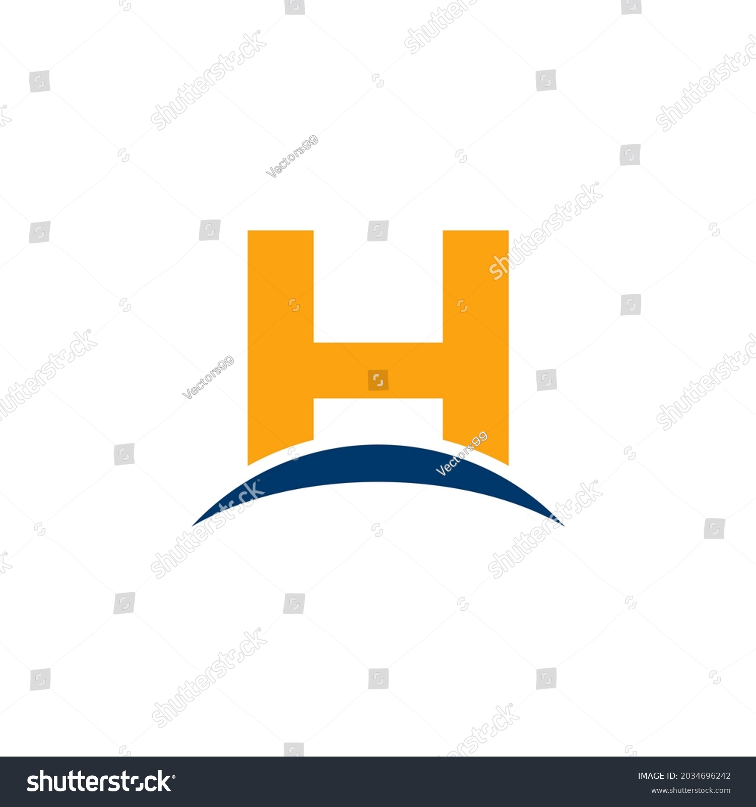 Initial Letter H Horizon Logo Design Stock Vector (Royalty Free ...