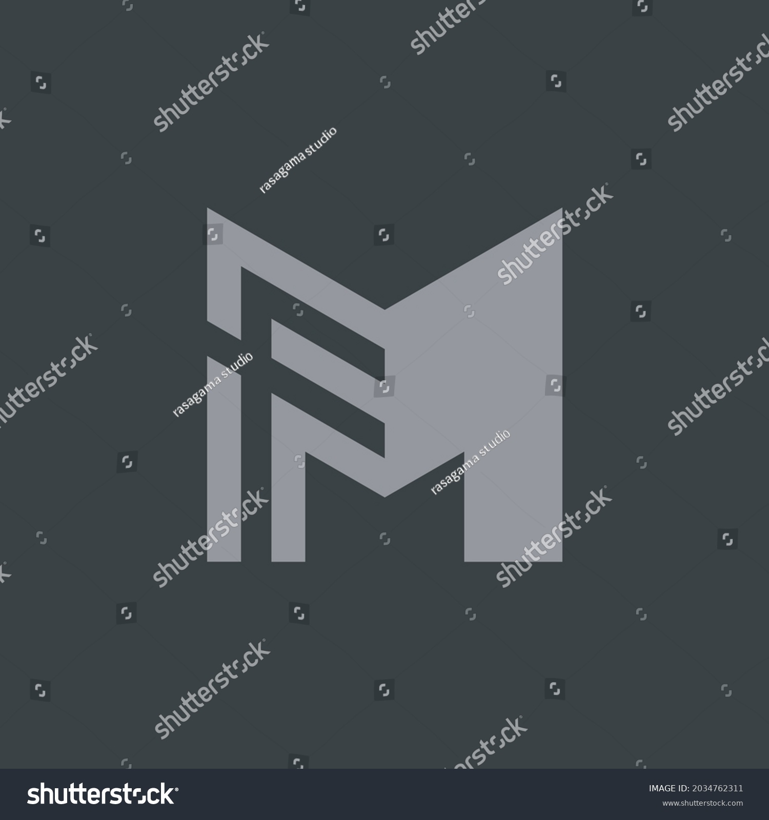 Mf Alphabet Logo That Combines 2 Stock Vector (Royalty Free) 2034762311 ...