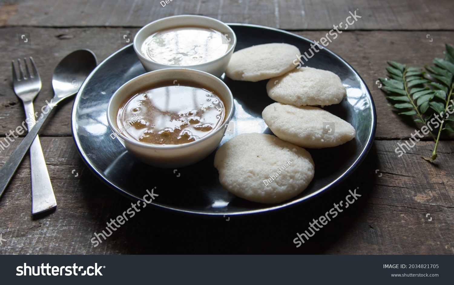 Popular South Indian Snacks Idli Sambar Stock Photo 2034821705