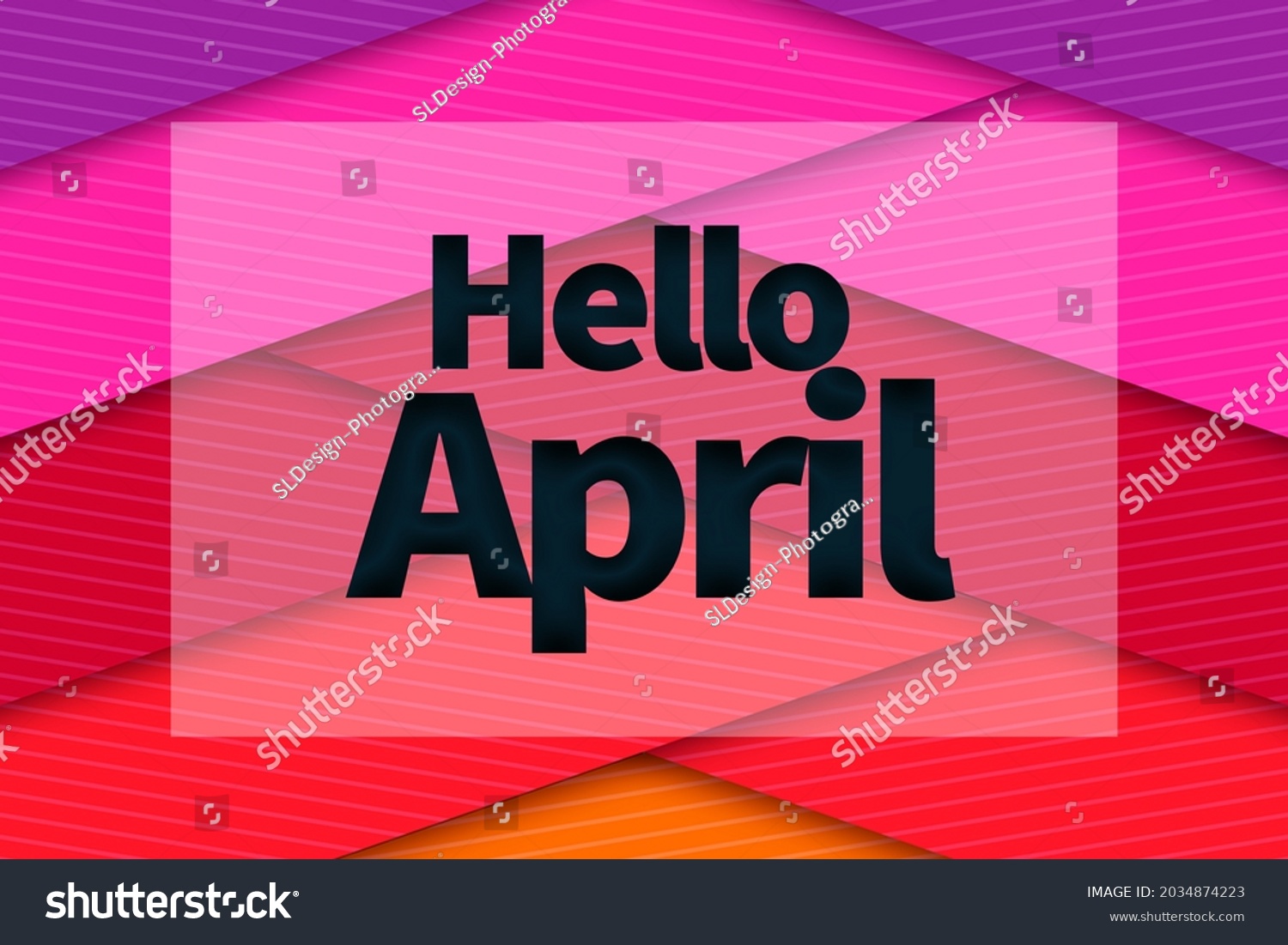 Hello April Blue Color Based Vector Stock Illustration 2034874223 Shutterstock