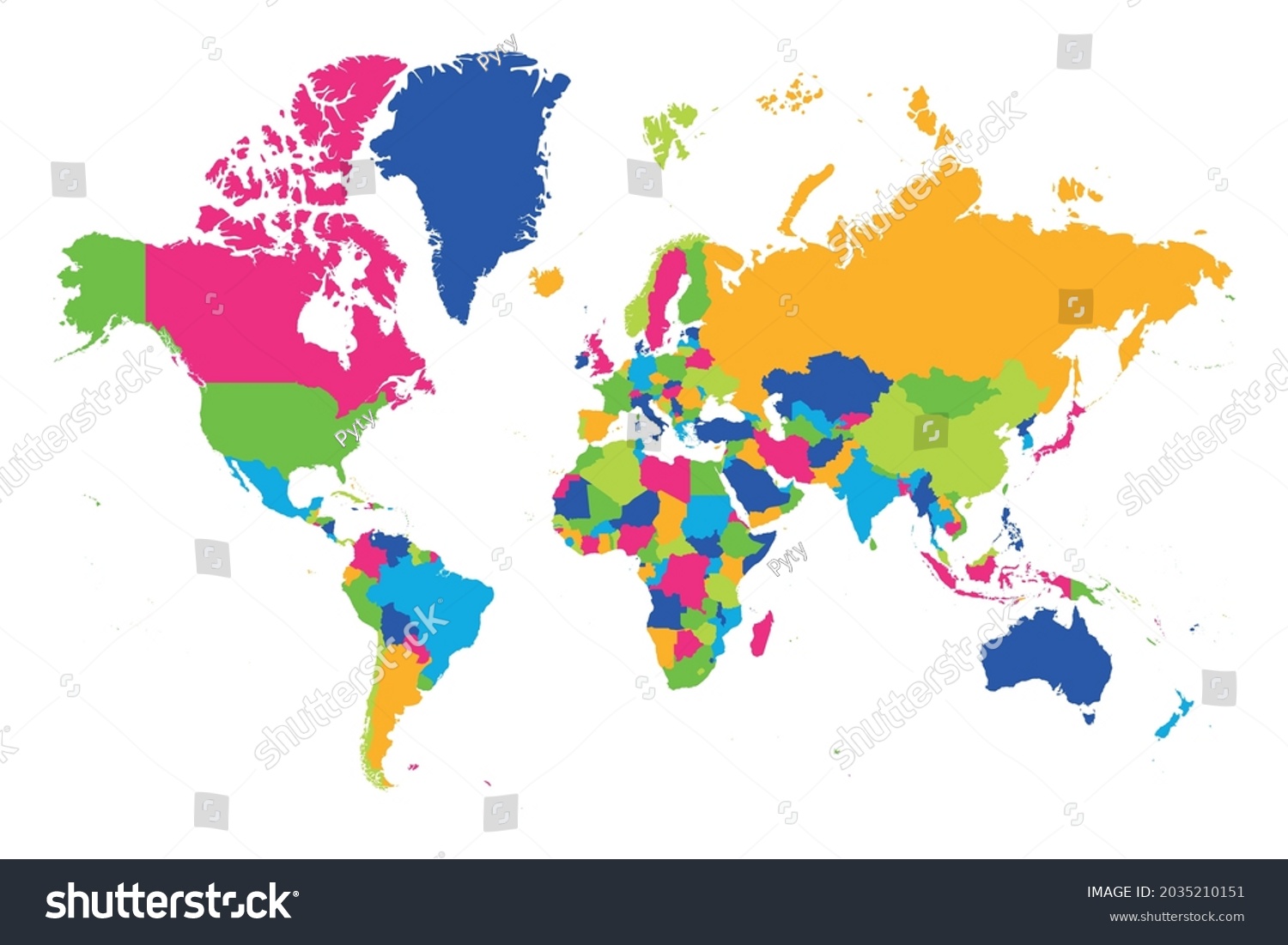 Map World Mercator Projection High Detailed Stock Vector (Royalty Free ...