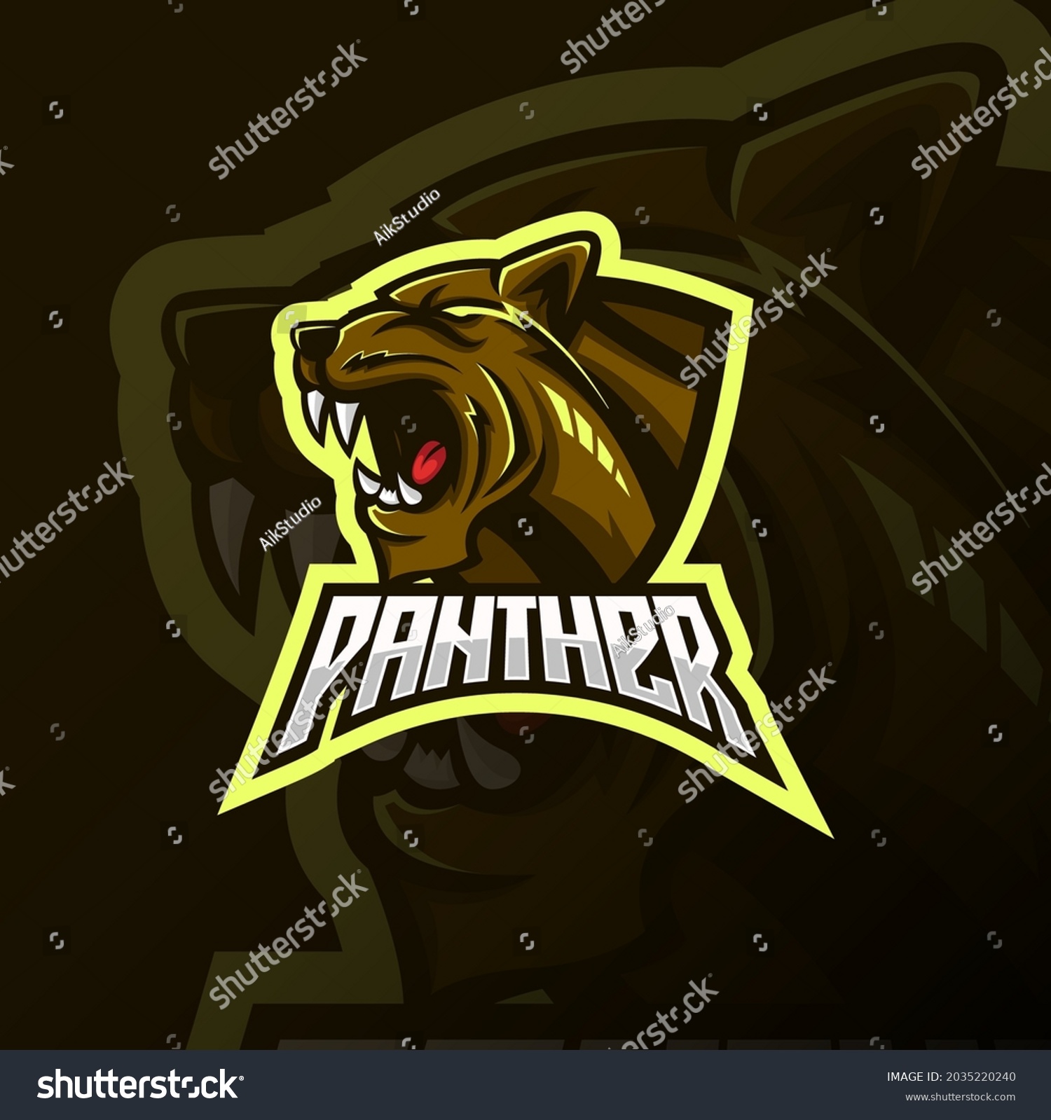 Angry Panther Mascot Esport Logo Design Stock Vector (Royalty Free ...