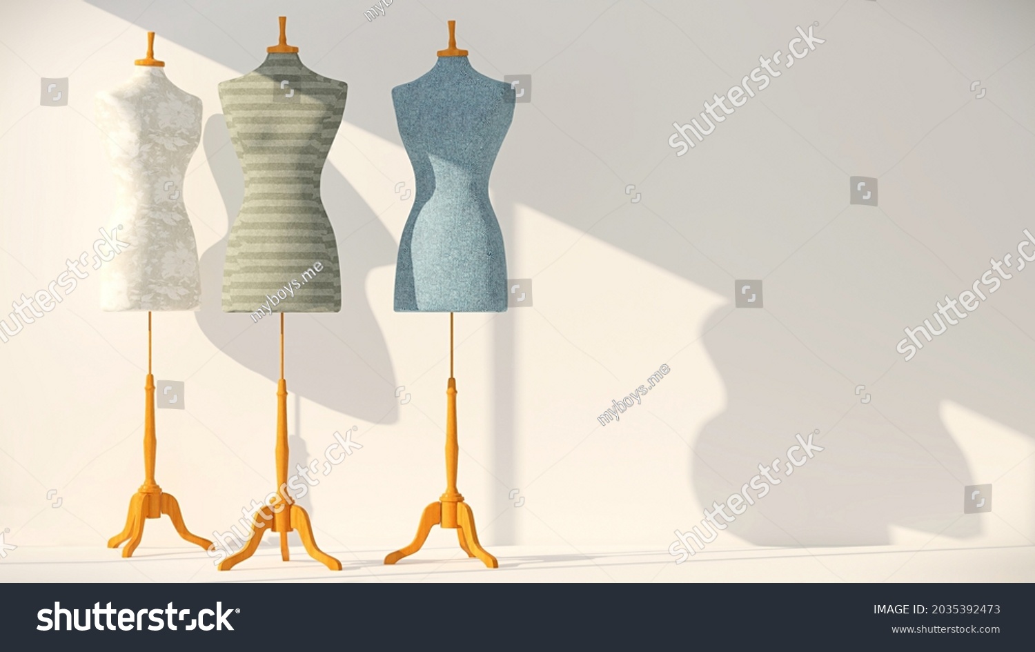 3d Rendering Illustration Fashion Tailor Mannequin Stock Illustration ...