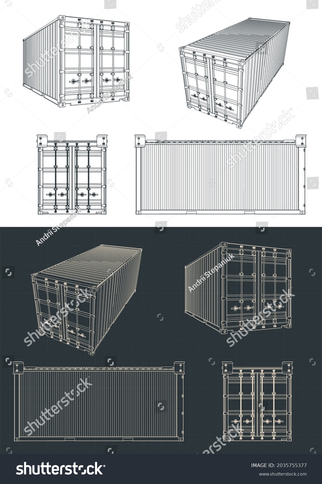 iso container 2d drawing
