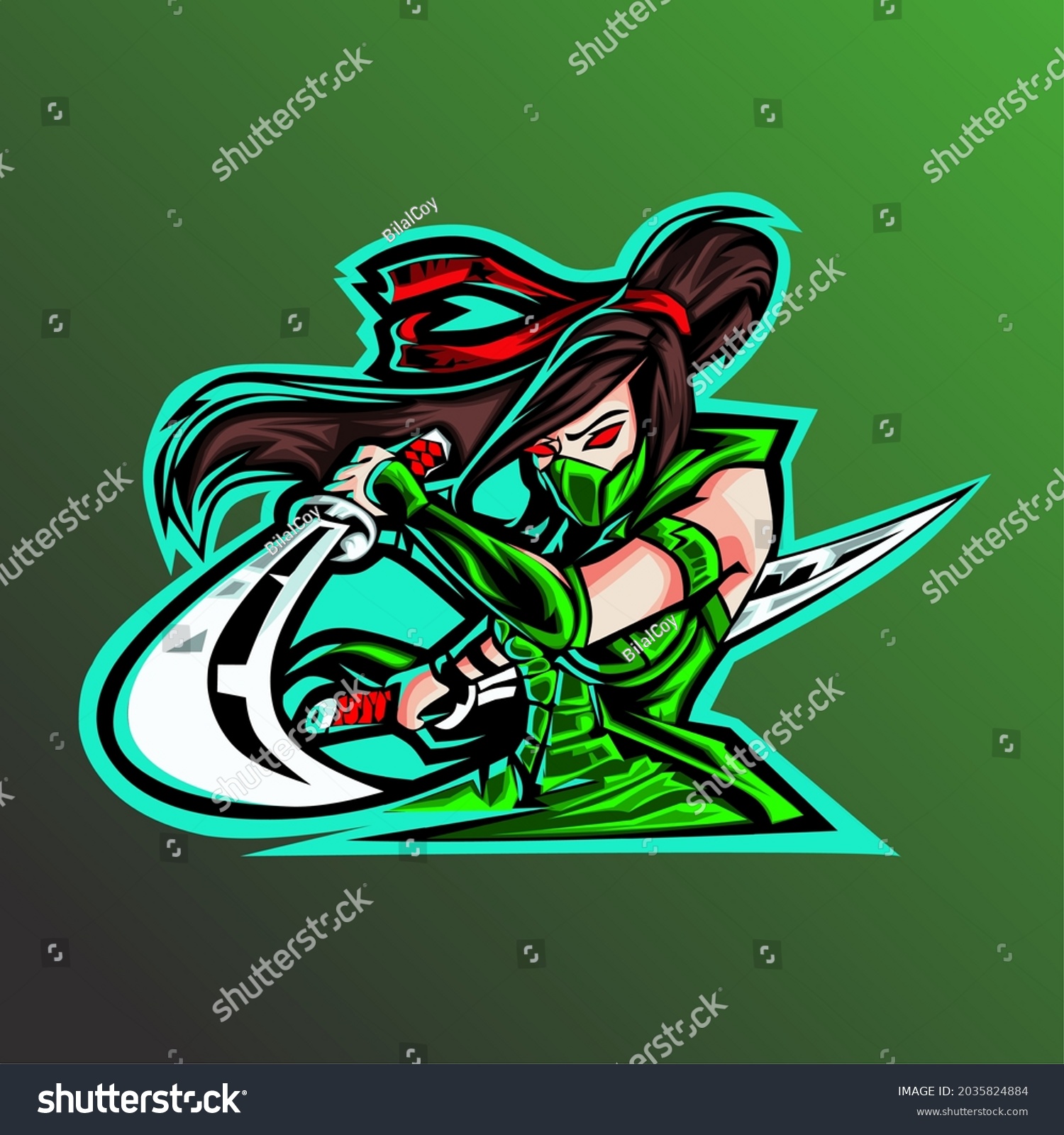 Assassin Ninja Esports Mascot Logo Stock Vector Royalty Free 2035824884 Shutterstock 1403