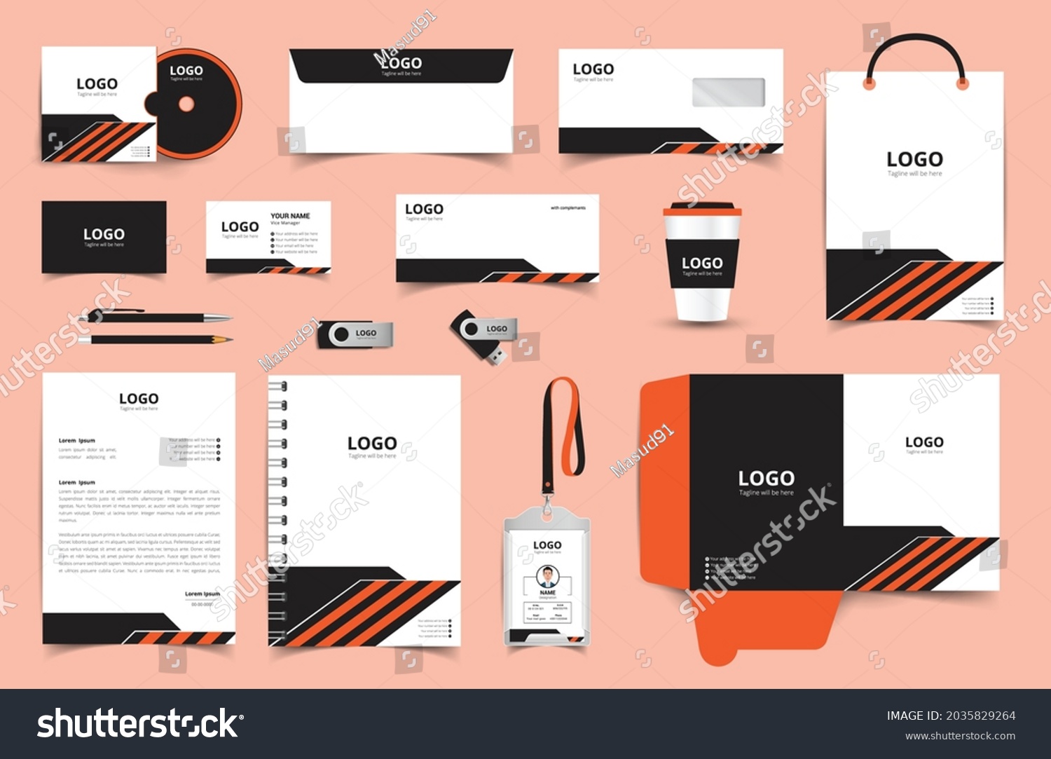 blue-shapes-corporate-stationery-template-design-set-830189-vector-art