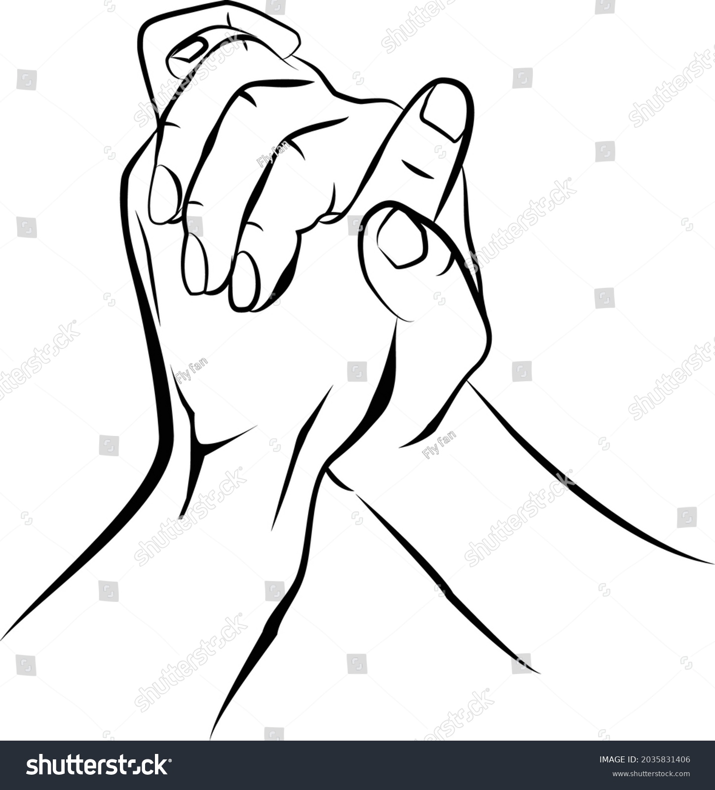 Praying Hands Line Art Vector Illustration Stock Vector (Royalty Free ...