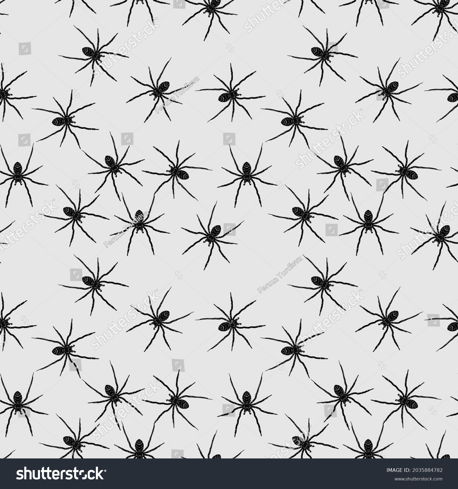 Seamless Background Spiders Hand Drawn Black Stock Vector (royalty Free 