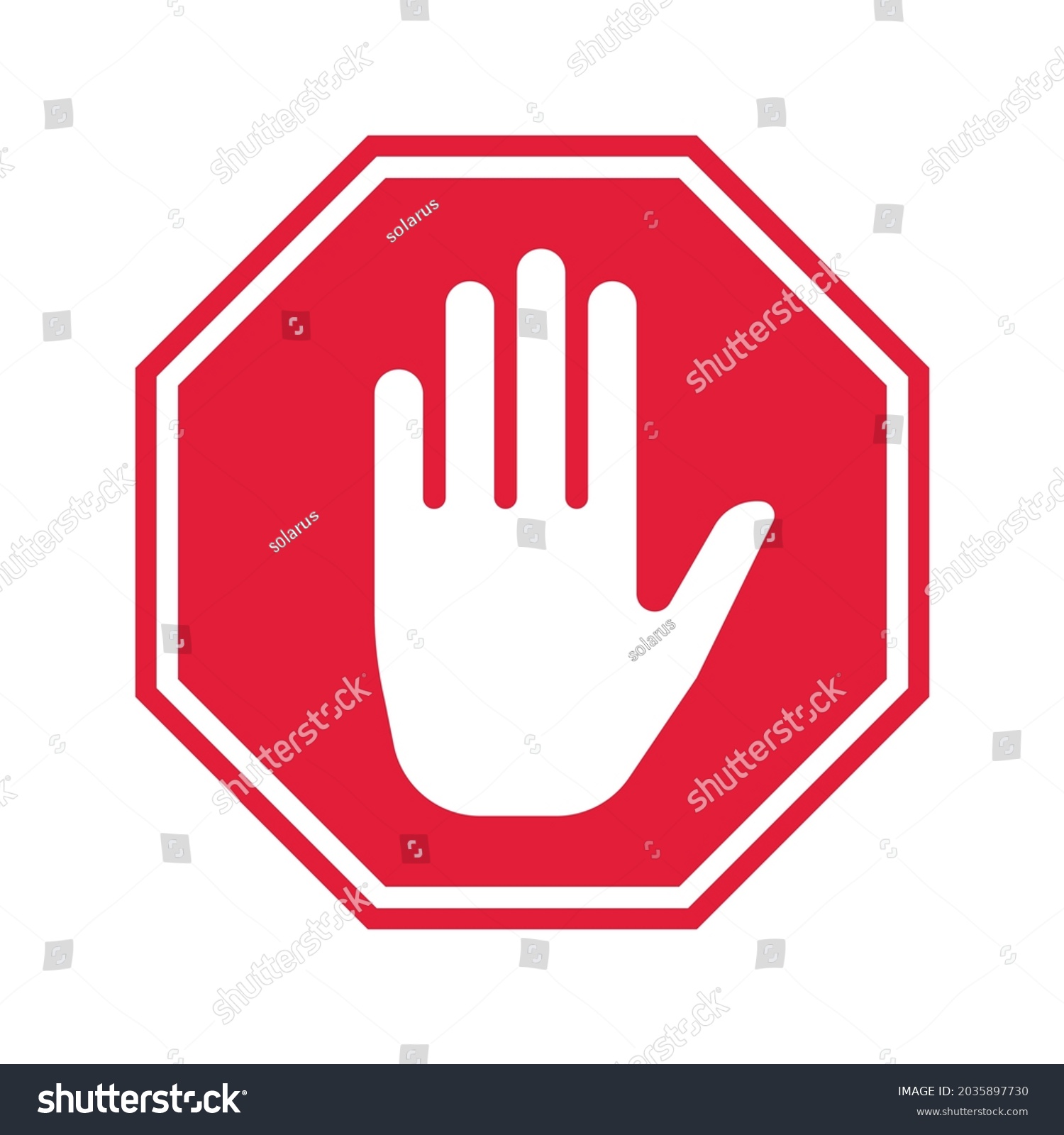 Hand Stop Icon Vector Prohibition Sign Stock Vector (Royalty Free ...