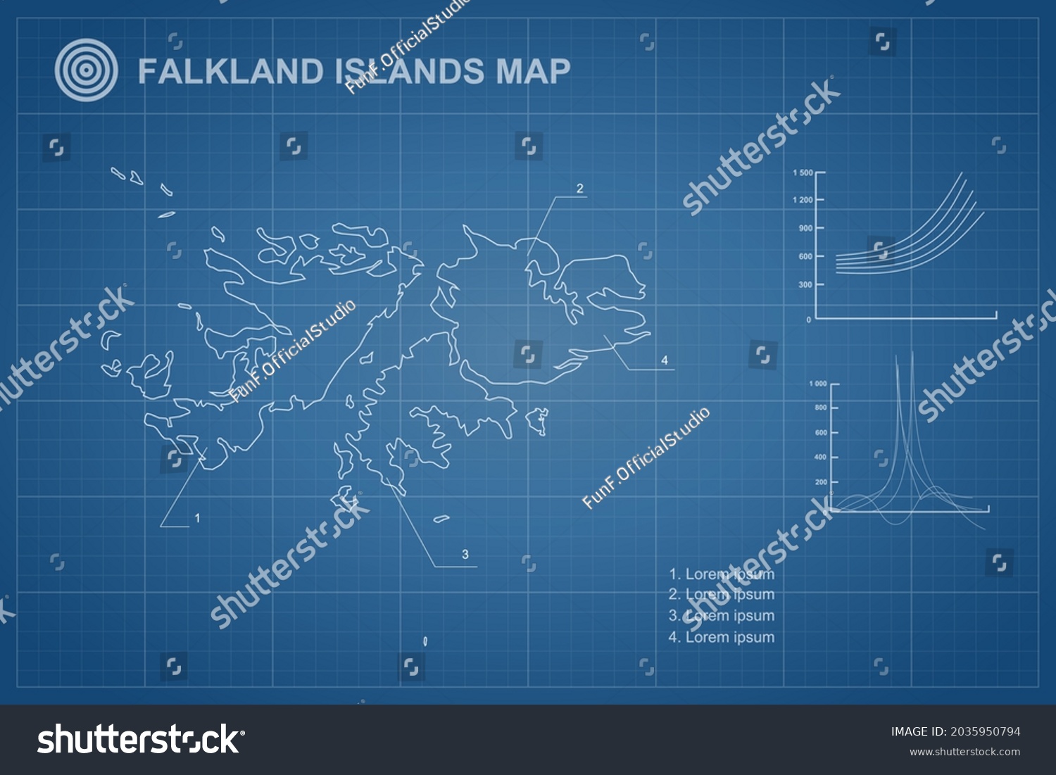 Falkland Islands Map World Map International Stock Vector Royalty Free   Stock Vector Falkland Islands Map World Map International Vector Template With Outline Style And White Color 2035950794 