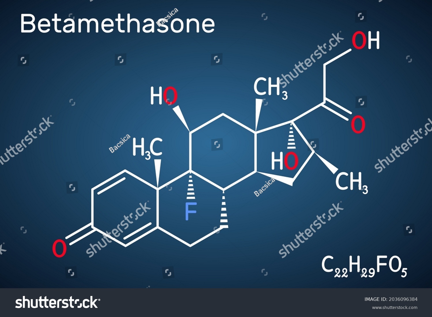 Betamethasone Molecule Synthetic Corticosteroid Glucocorticoid ...