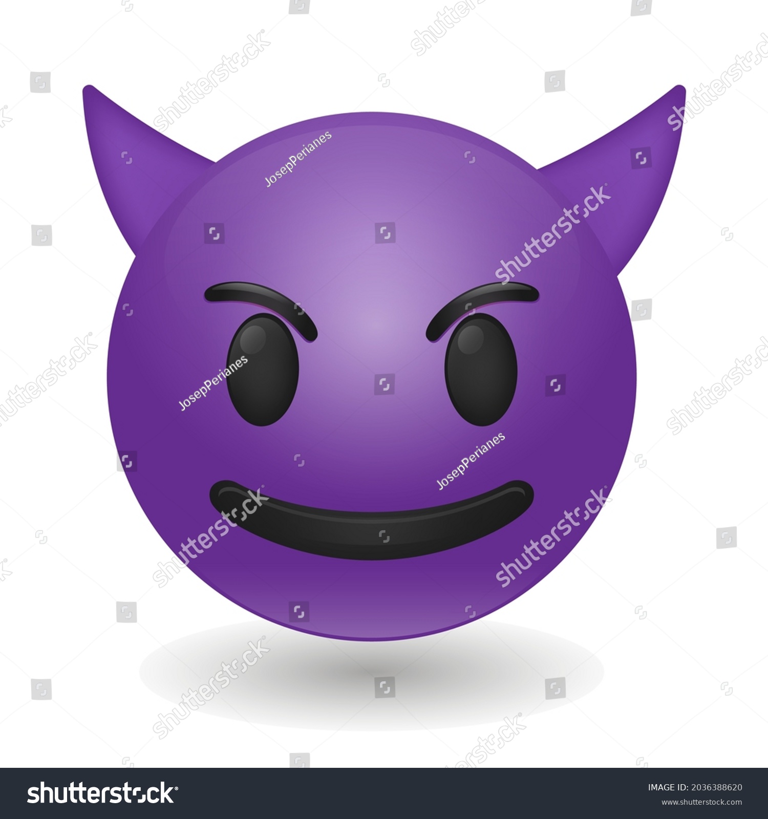 Smiling Face Horns Emoji Icon Illustration Stock Vector (Royalty Free ...