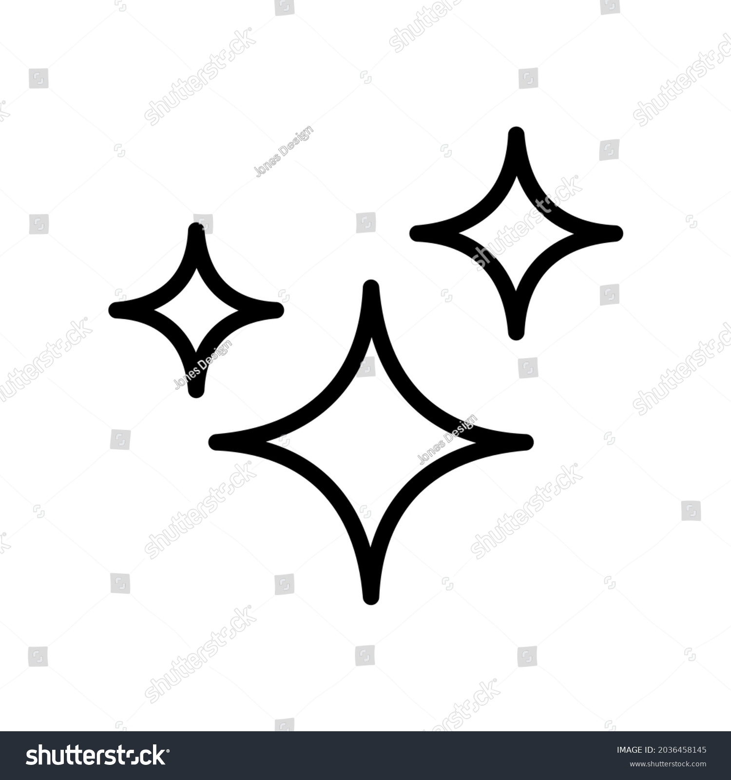 Sparks Icon Illustration Outline Style Stock Vector (Royalty Free ...