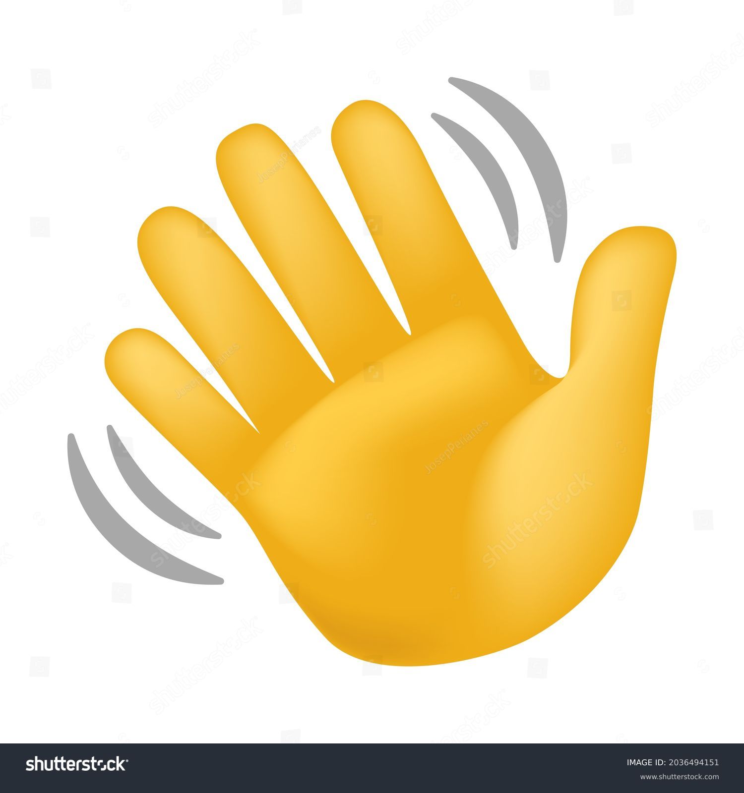 Waving Hand Gesture Emoji Icon Illustration Stock Vector (Royalty Free ...