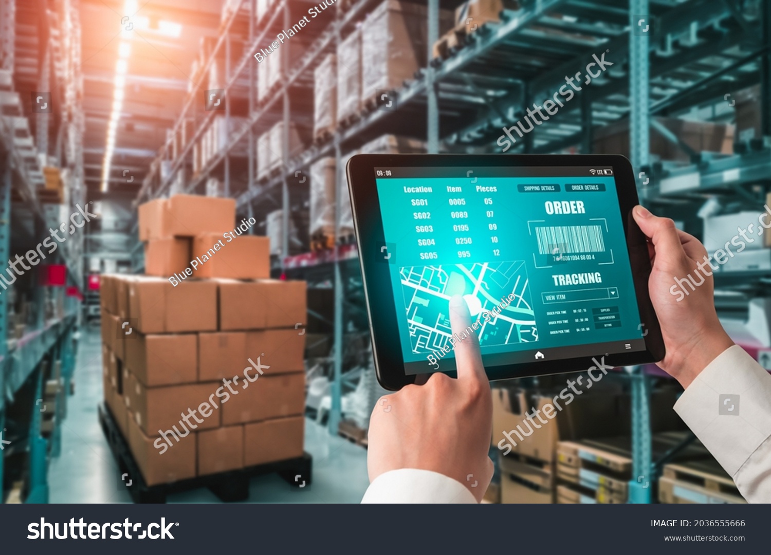 warehouse-management-innovative-software-computer-real-stock-photo