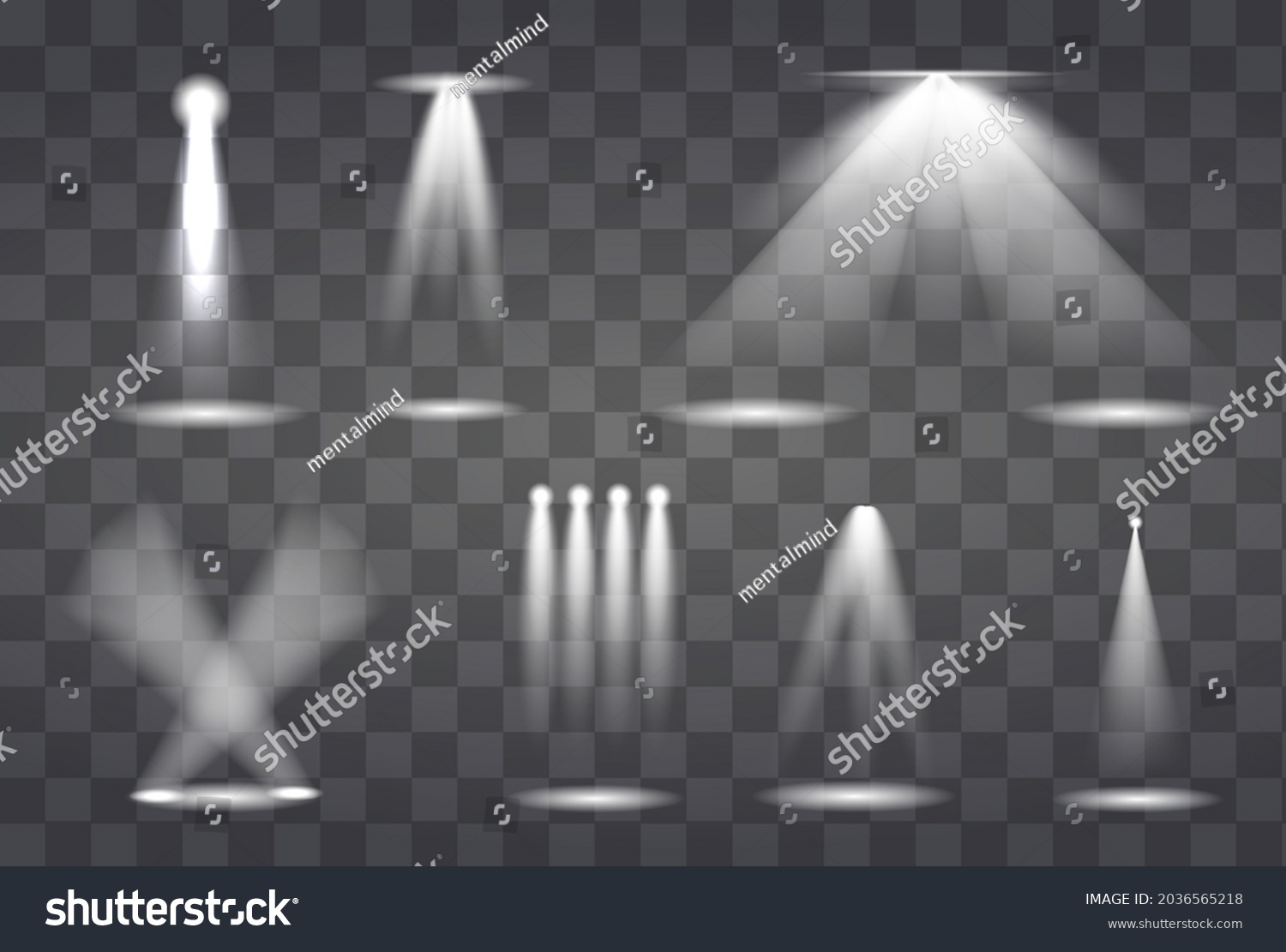 Set Various Spotlight Projectors Different Shows Stock Vector (Royalty ...