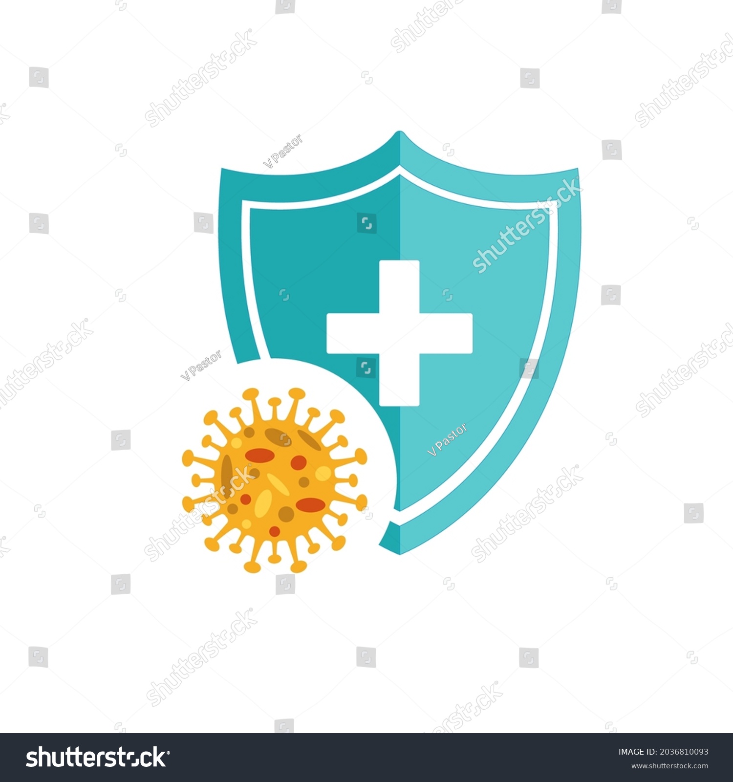 Immune System Vector Icon Logo Virus Stock Vector (Royalty Free ...