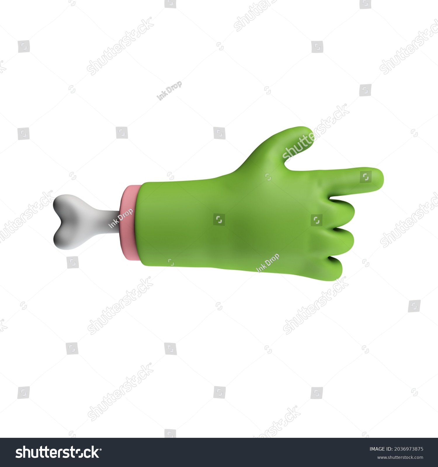 Cartoon Creepy Halloween Pointing Green Monster Stock Illustration 2036973875 Shutterstock