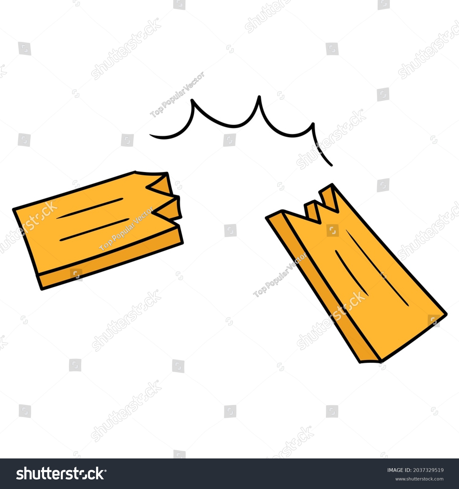 Broken Wooden Board Cartoon Emoticon Doodle Stock Vector (Royalty Free ...