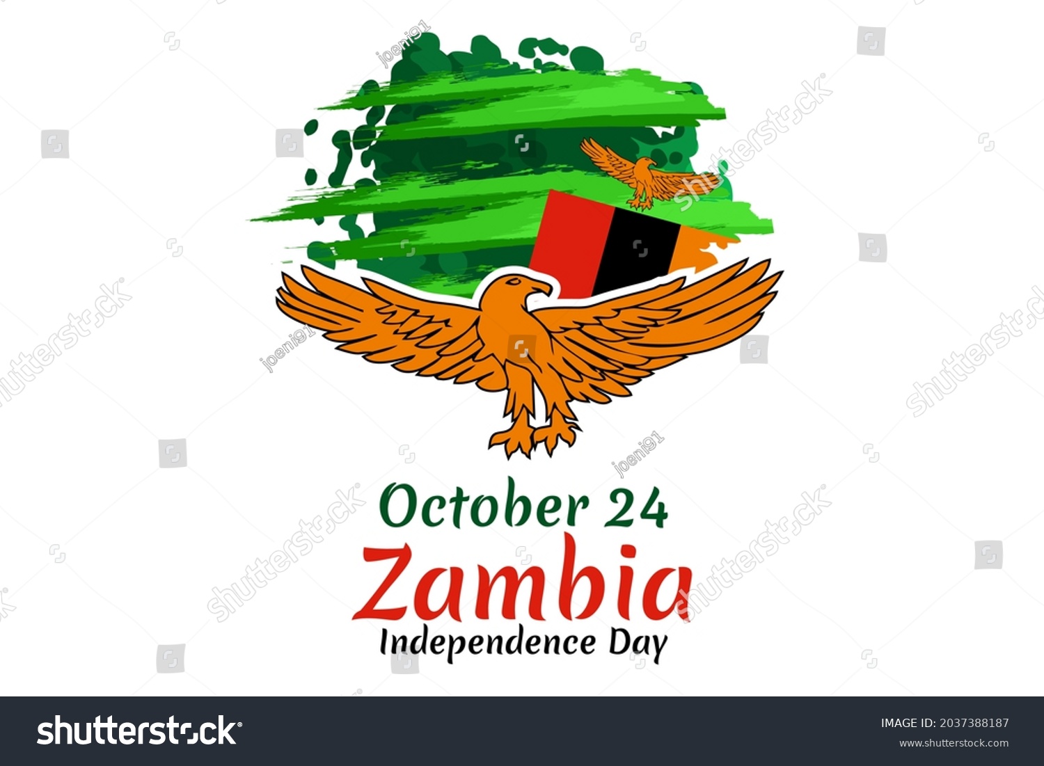 October 24 Independence Day Zambia Vector Stock Vector (Royalty Free