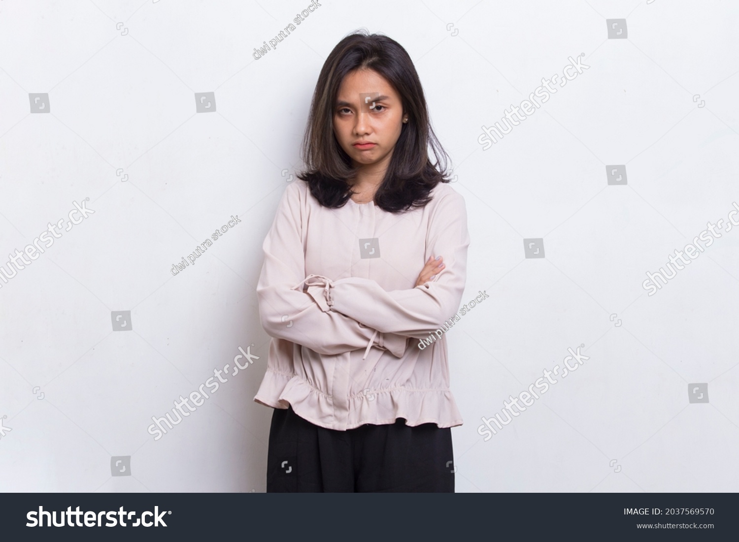 Young Asian Beautiful Woman Angry Emotional Stock Photo 2037569570 ...