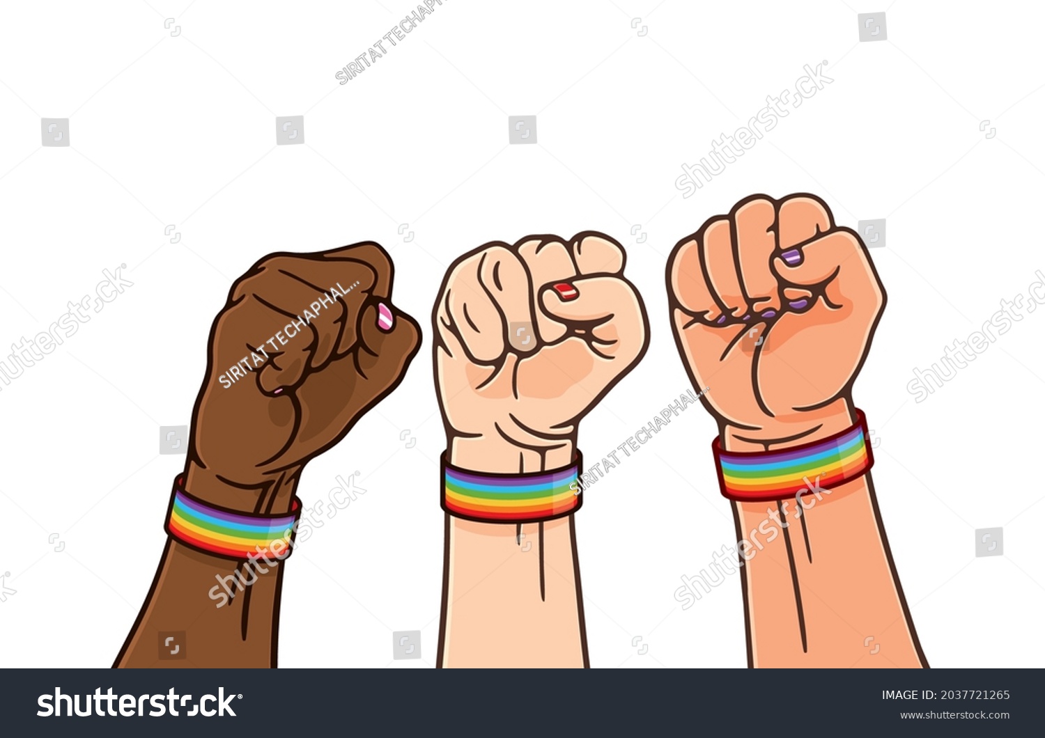 people-raised-their-fists-clenched-hands-stock-vector-royalty-free