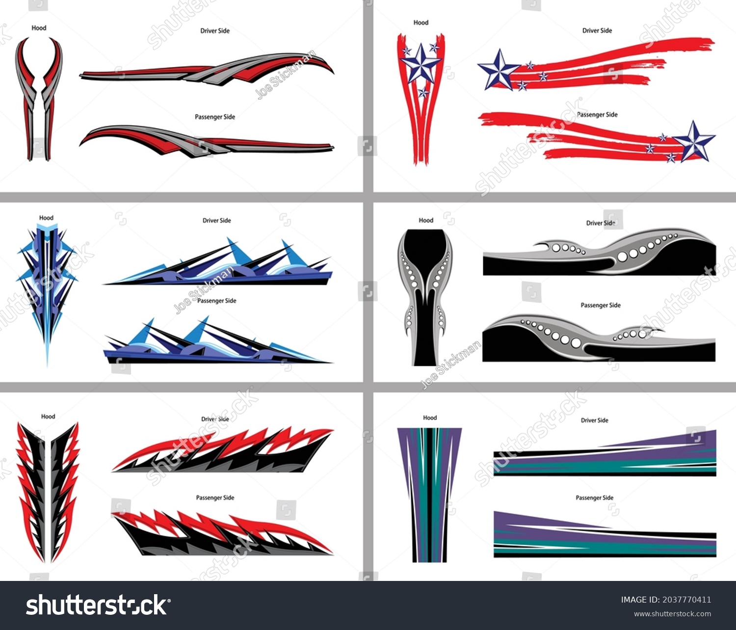 Collection Vehicle Racing Stripes Kits Multiple Stock Vector (Royalty ...