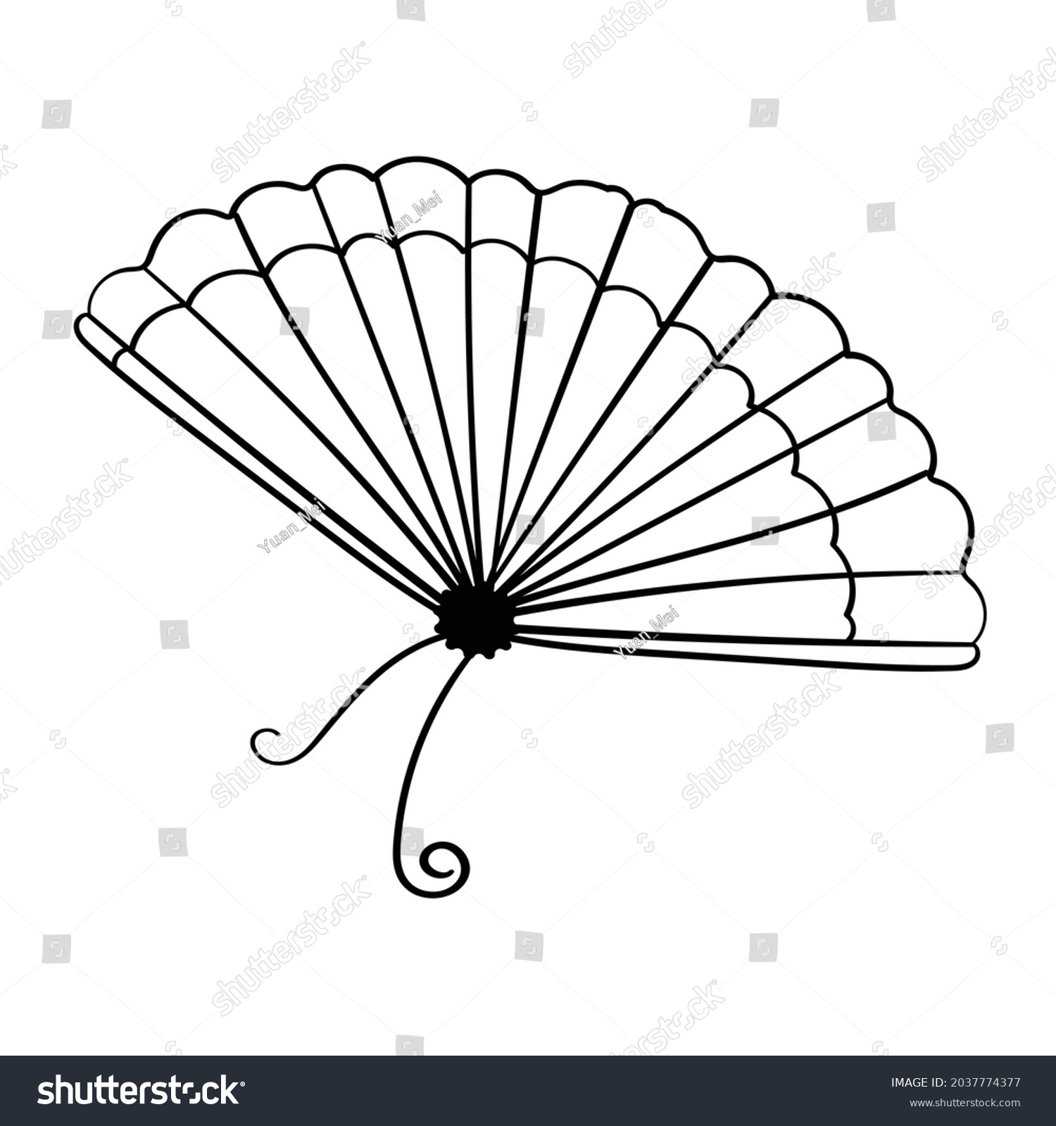 Hand Fan Accessory Women Vector Cartoon Stock Vector (Royalty Free ...