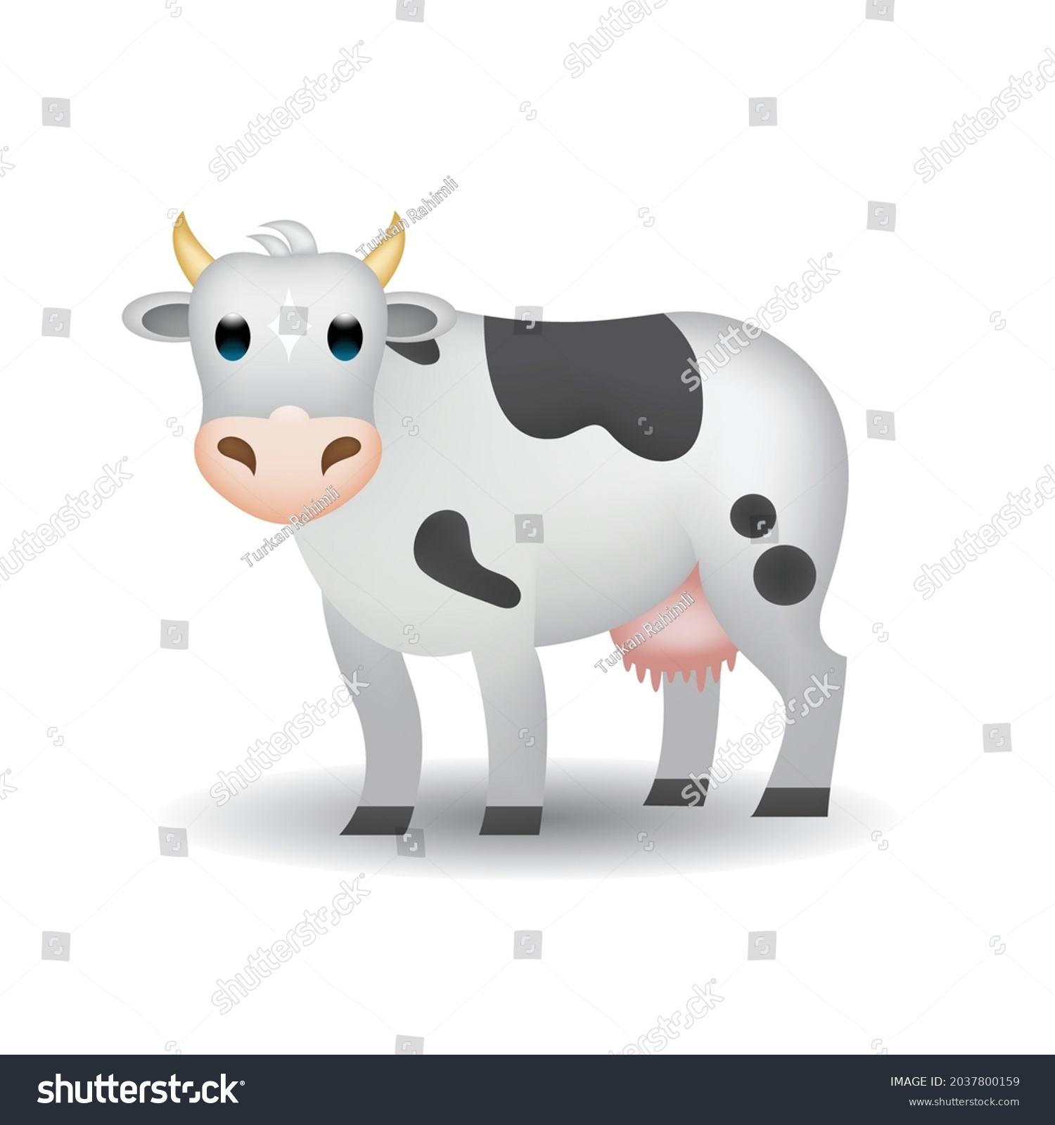 Cow Vector Emoji Illustration Isolated On Stock Vector (Royalty Free ...