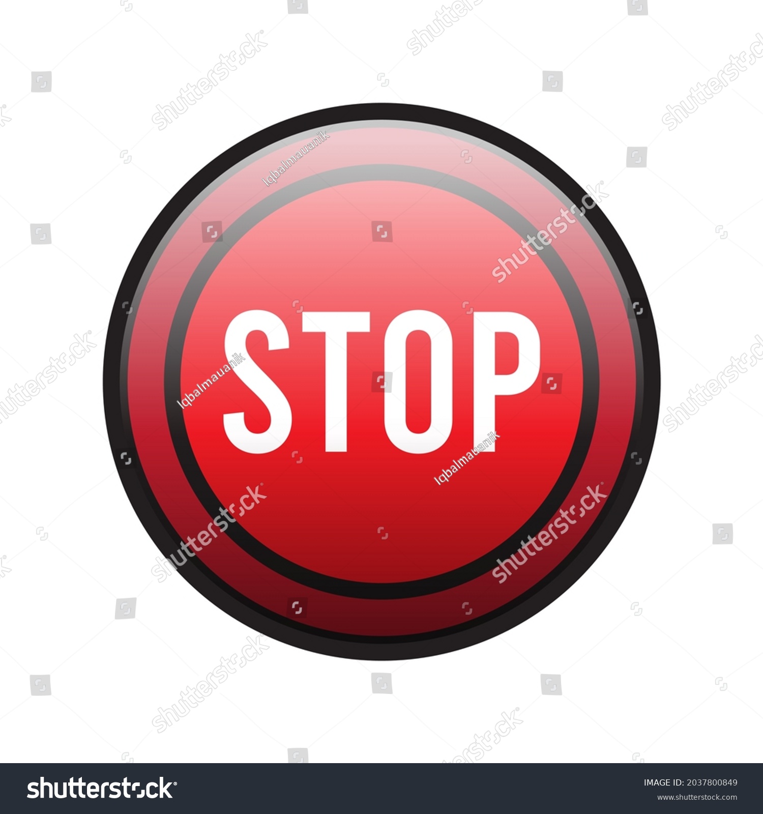 Stop Icon Red Color Illustration Button Stock Vector (Royalty Free ...