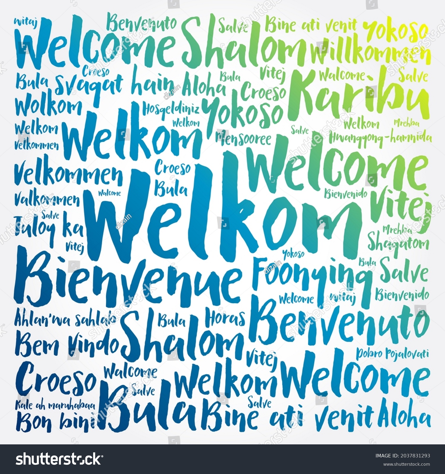 Welkom Welcome Afrikaans Word Cloud Different Stock Illustration ...