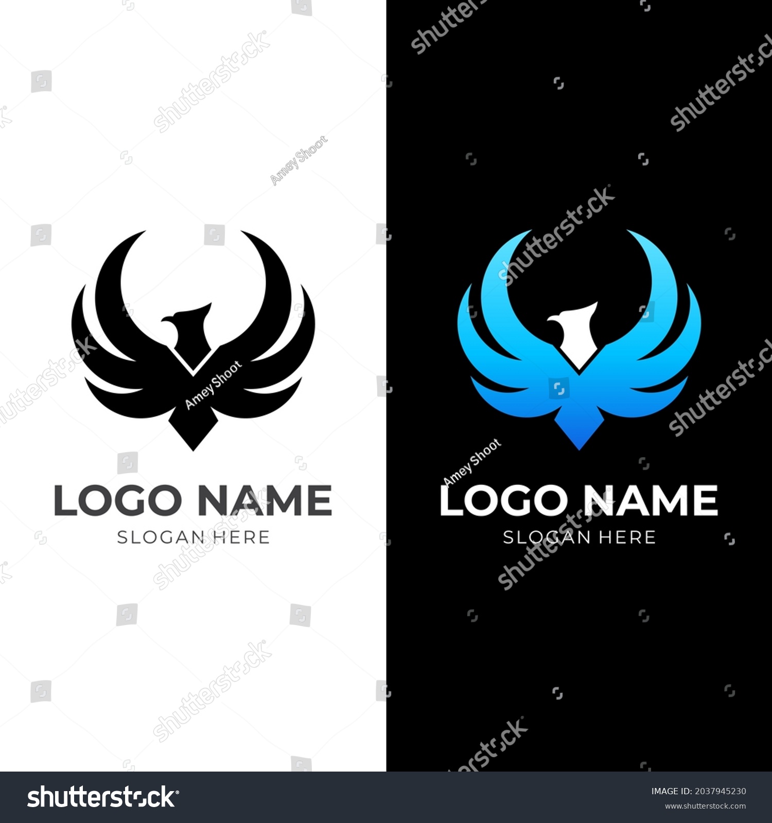 Hawk Logo Concept Vector Flat Black Stock Vector (Royalty Free ...