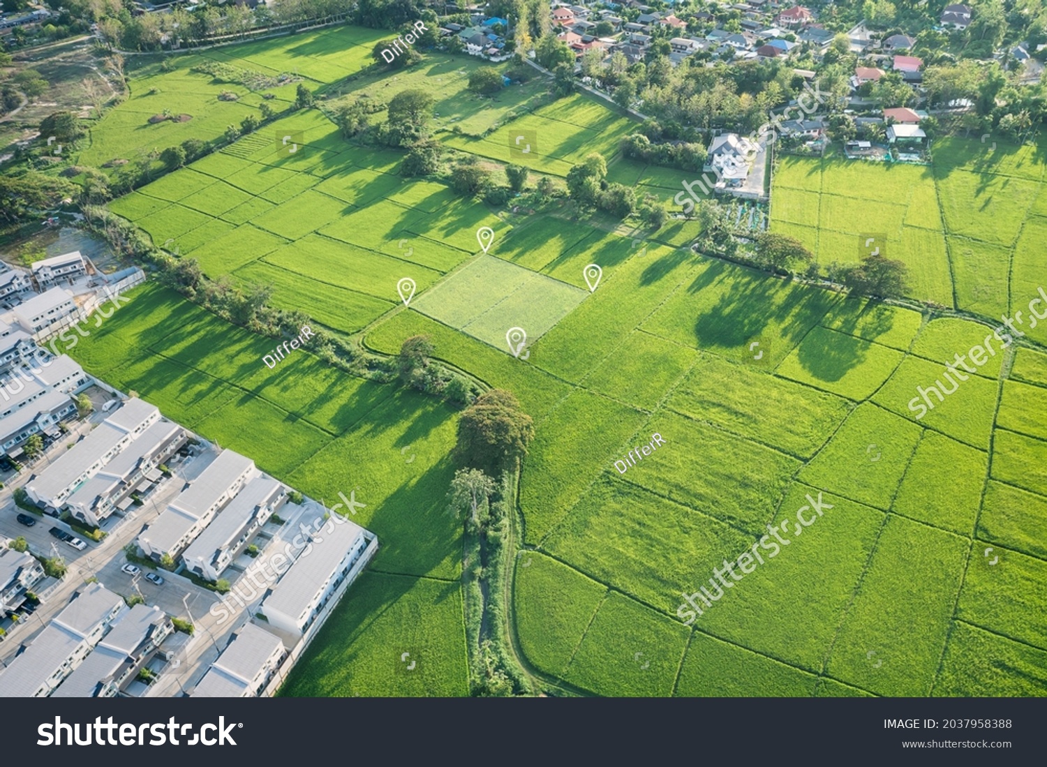 Land Plot Aerial View Identify Registration Stock Photo 2037958388 ...