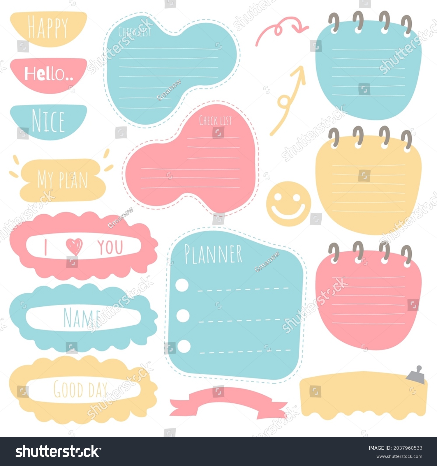 Cute Paper Note Printable Do List Stock Vector (Royalty Free ...