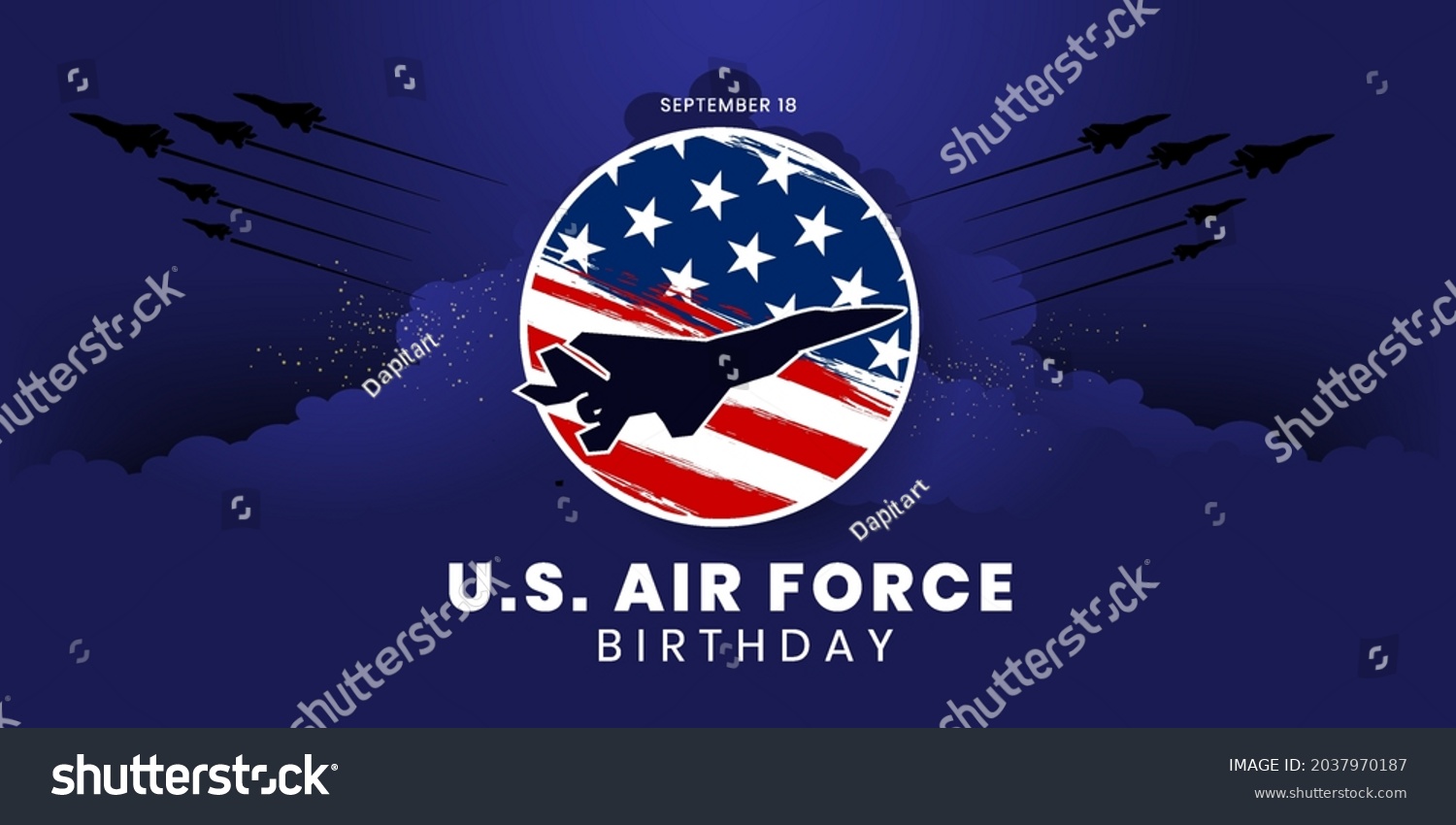 Us Air Force Birthday September 18 Stock Vector (Royalty Free ...