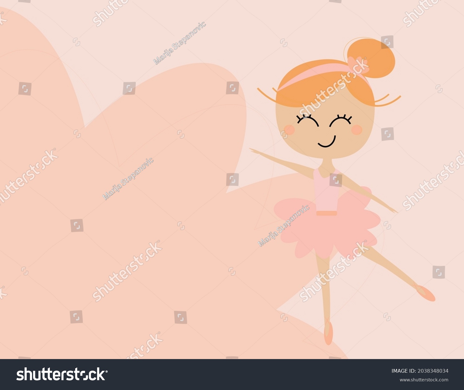 Cute Ballerina Girl Pink Dress Dancing Stock Vector Royalty Free 2038348034 Shutterstock 